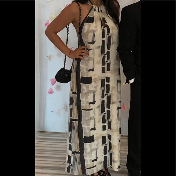 Alice + Olivia Dresses & Skirts - Alice and Olivia Silk halter dress with a side slit size small but stretchy